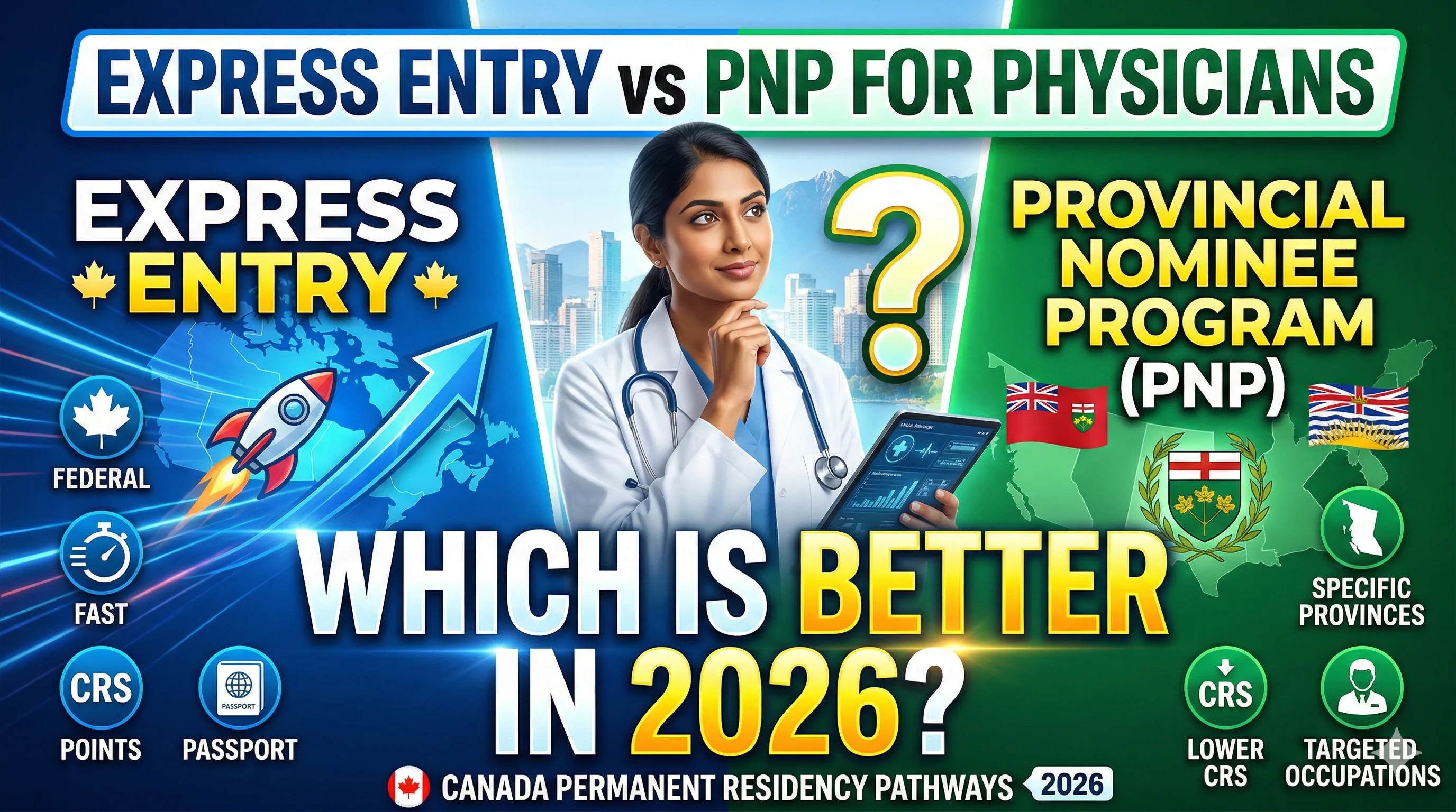 Express Entry Vs PNP for Physicians in Canada: Which PR Pathway Is Better in 2026?
