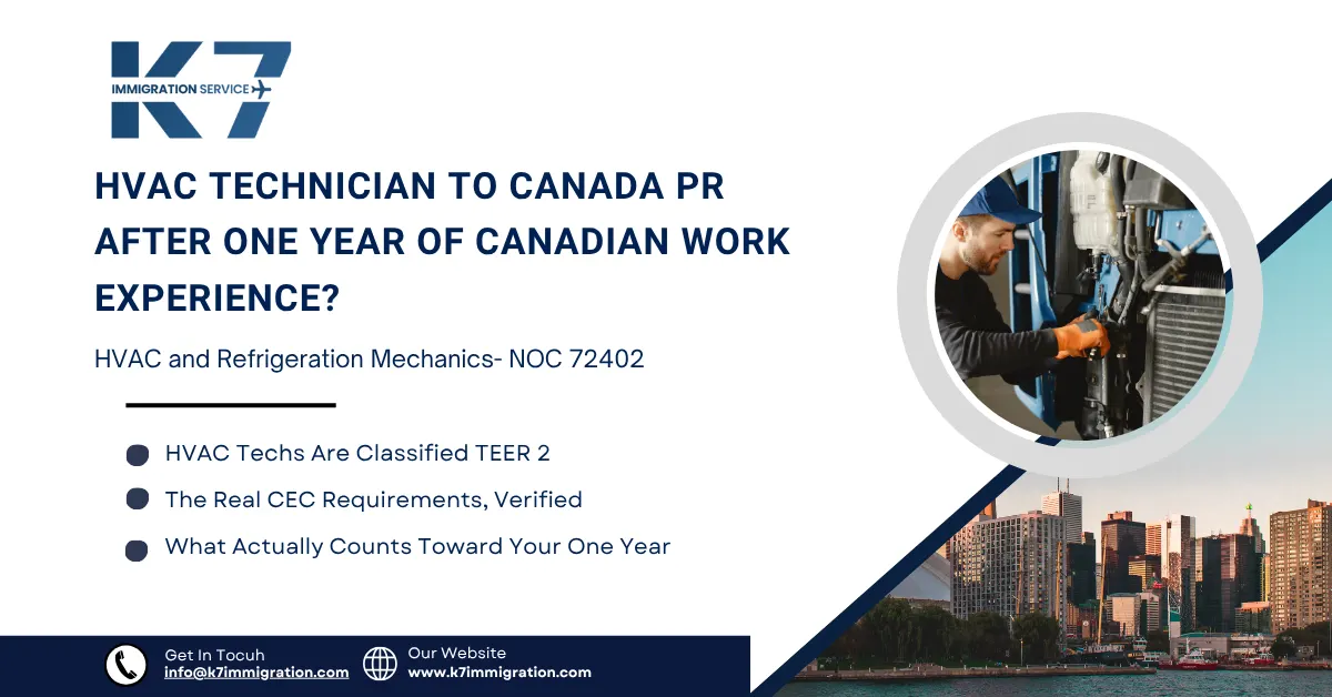 HVAC Technician (NOC 72402) to Canada PR After One Year of Canadian Work Experience?