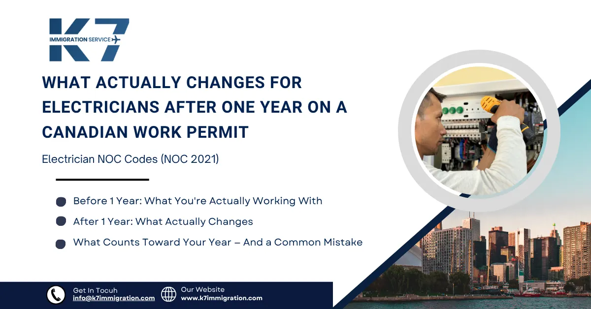 Electrician Work Permit to PR in Canada: What Changes After 1 Year of Experience?